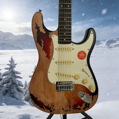 Aged Sunburst ST Electric Guitar Aged Solid Body SSS Pickups Rosewood Fretboard