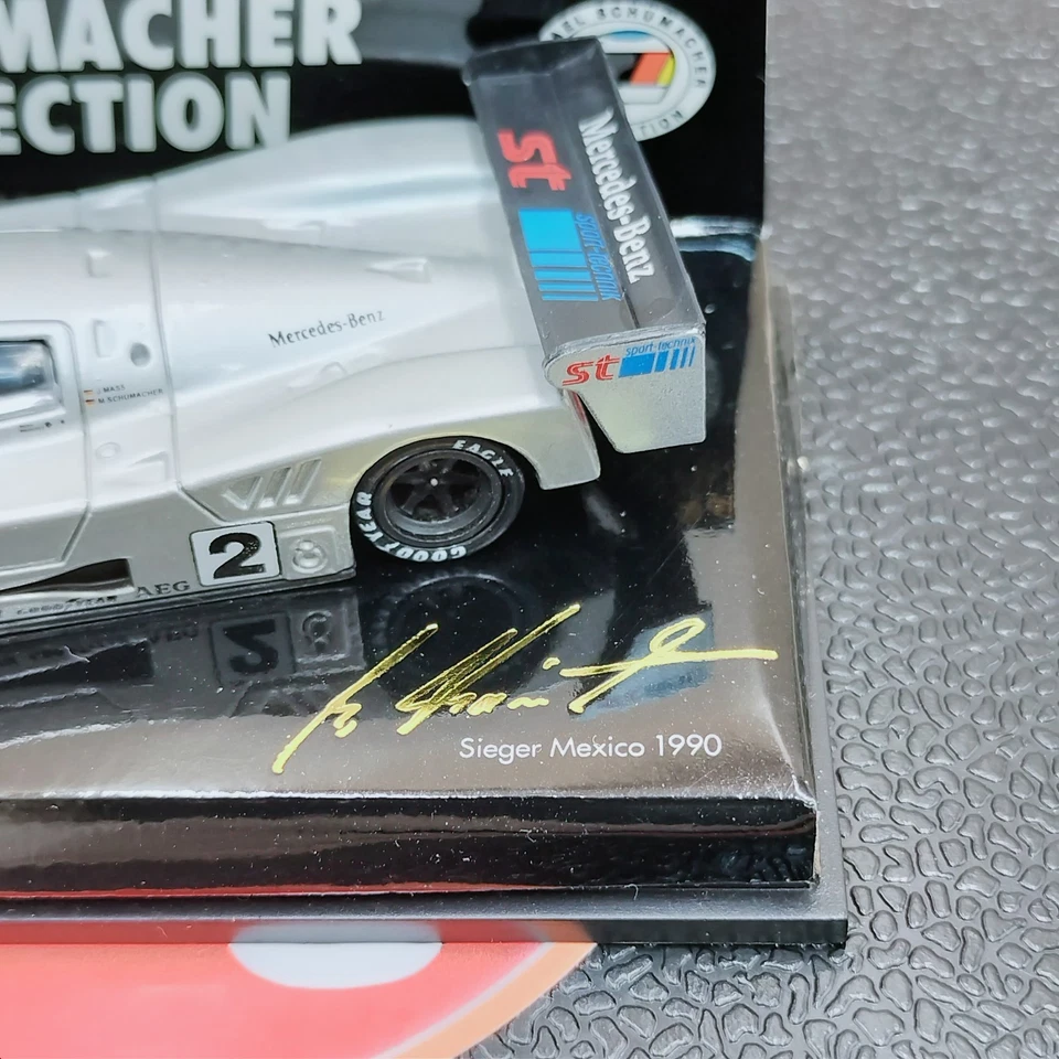 MINICHAMPS 1/64 Michael Schumacher Mercedes-Benz C11 #2 1990 MSC641110 Silver - Image 4 of 4