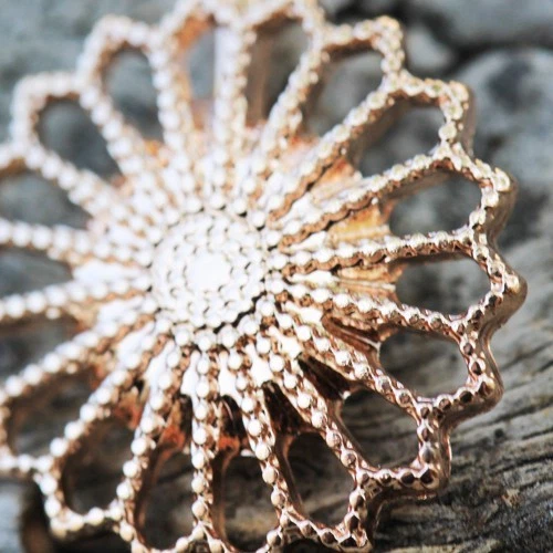 Rose Gold Plated Ornate Flower Navel Ring - Image 2 of 3