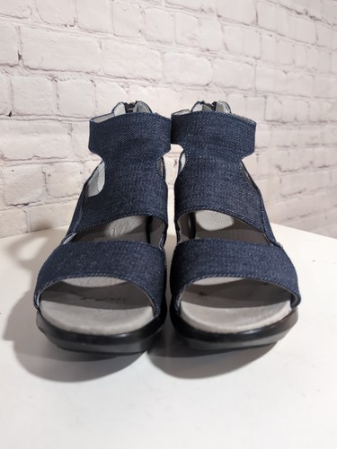 Jambu Rio Damen-Sandale Größe 6 Denim Keilabsatz Slipper Käfig Reißverschluss hinten - Bild 6 von 12