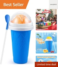 Blue Manual Slushie Maker Cup - Instant Icy Treats for Parties & Events