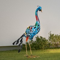 Solarleuchte Solarlampe Pfau Gartendeko AußEnlampe Mehrfarbig Led H 61,5 Cm