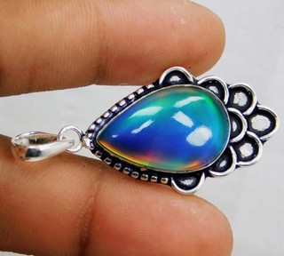 Genuine Aurora Fire Opal 31.45 Ct Pendant – 925 Sterling Silver Jewelry
