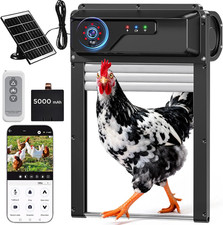 Automatic Chicken Coop Door with HD1080P Camera  Electric Auto Wifi Solar Chicken