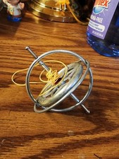 Vintage 1950s Metal Gyroscope Spinning Top Toy W/ String Tedco