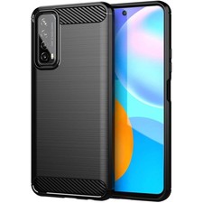 Case For Huawei P Smart 2021 CARBON FIBER Shockproof Gel Silicone slim Cover uk