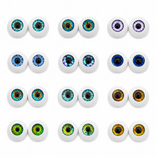 12 Pairs Doll eyes Plastic Glass Eyeball Pupil Doll Repair Props Mask Sculptures
