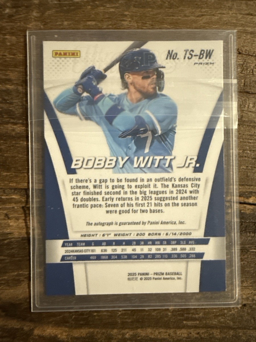 2025 Panini Prizm Bobby Witt Jr. Auto Silver Prizm Kansas City 