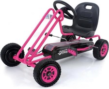 Ergonomic Pedal Ride On Go Kart Toys for Boys and Girls Ages 4 to 8, Pink