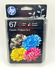 HP 67 Black Tri-Color Original Ink Cartridges 2-Pack 3YP29AN Warranty Jul 2027