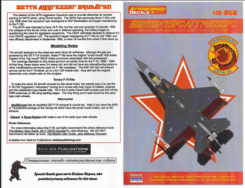 HTF AFTERBURNER  527th AS, F-16C Block 30 Decals 1/48 060  RAF Bentwaters