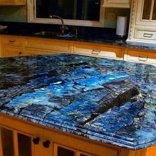 Labradorite Stone Countertop | Kitchen Slab | Dining Table Top Natural Gemstone