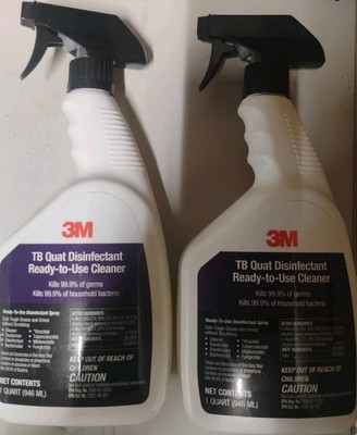 3M TB Quat Disinfectant Ready To Use Cleaner  2 PACK 1 Qt Spray Bottle NEW