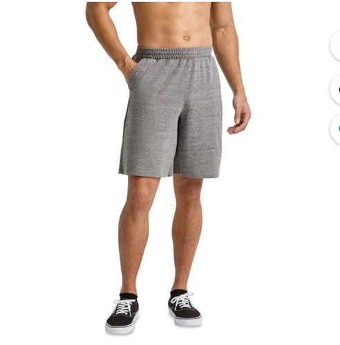 Hanes Mens Sweat Shorts Tri-Blend French Terry Pockets Elastic Waist 9 in Inseam
