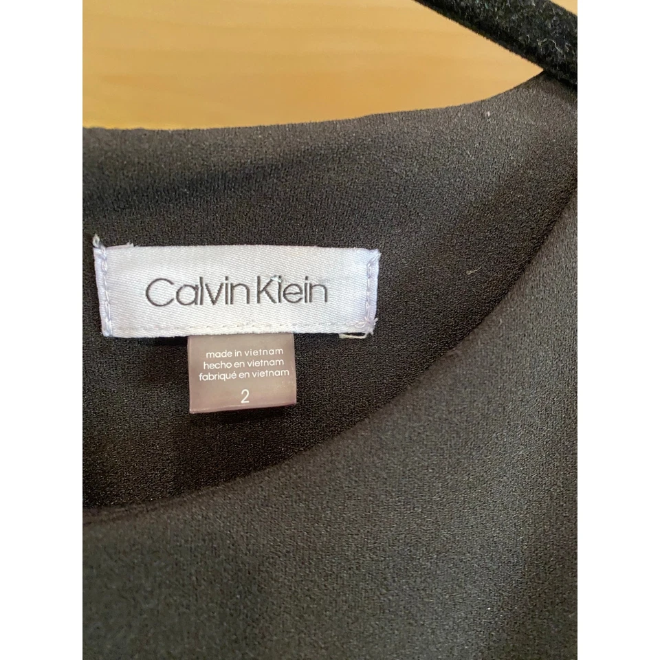 Calvin Klein black puff short sleeve wide leg jumpsuit  - Image 4 of 4