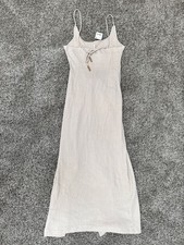 Free People Stone Cold Midi Dress Womens S Beige Textured Tie Front NWT