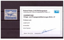 H31052 Deutsches Reich Kriegsf&auml;lschung Mi. Nr. 27  ungebraucht  Befund