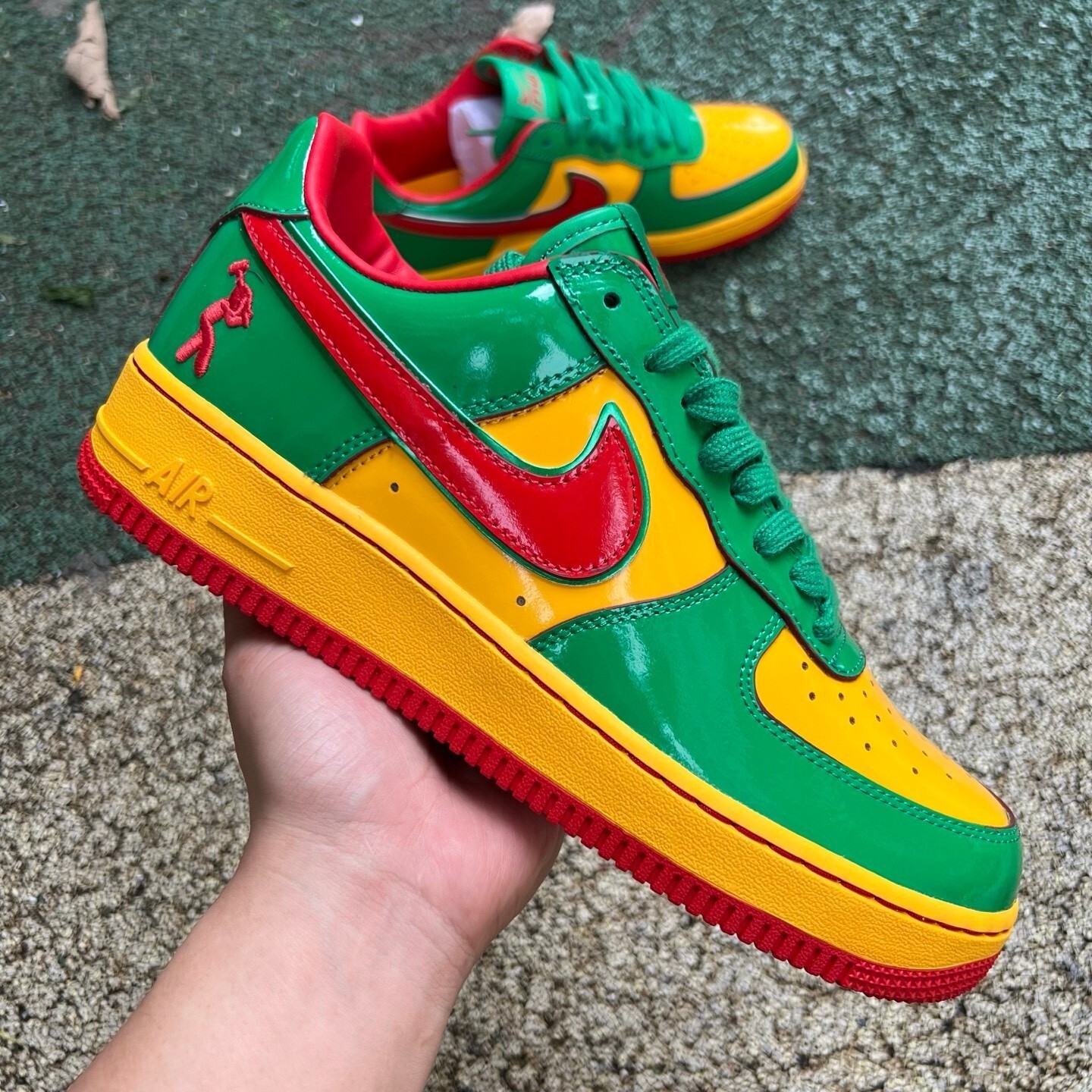 NK AIRFORCE 1 Low Lil Yachty Concrete Boys Lucky Green IH4383-300 Men's Size 3