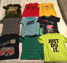 Boys T-Shirts Size 5 Lot of 9 Peppa Pig Nike Carters Champion Under Armour