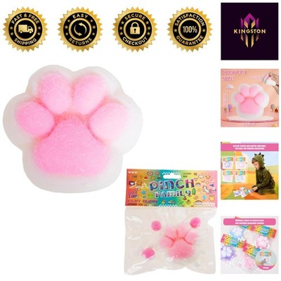 Kawaii 3.15-Inch Soft Cat Paw Squishies - Random Color Fidget Toy Gift for Kids