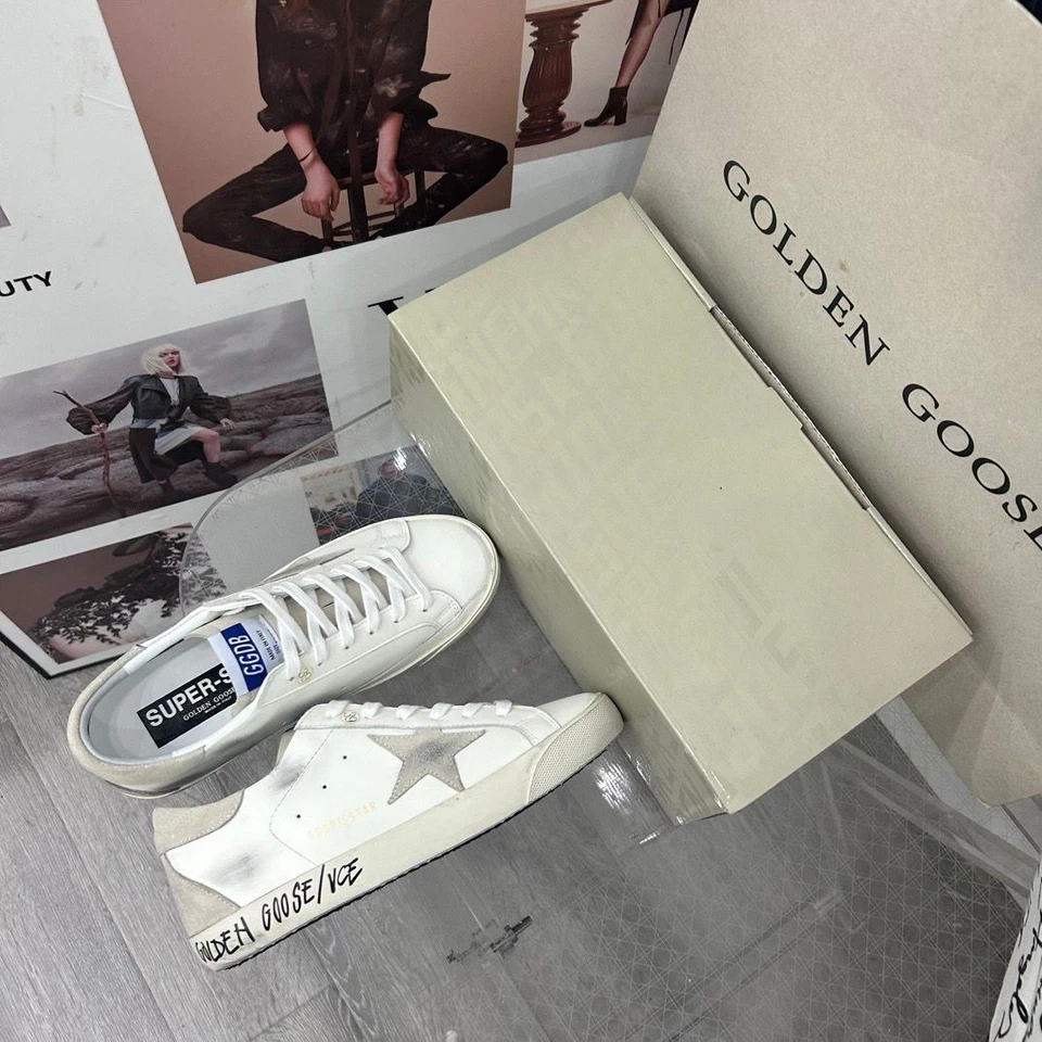 Superstar Style Sneakers White Silver Star | Golden Goose Inspired Casual Shoes - Image 3 of 4