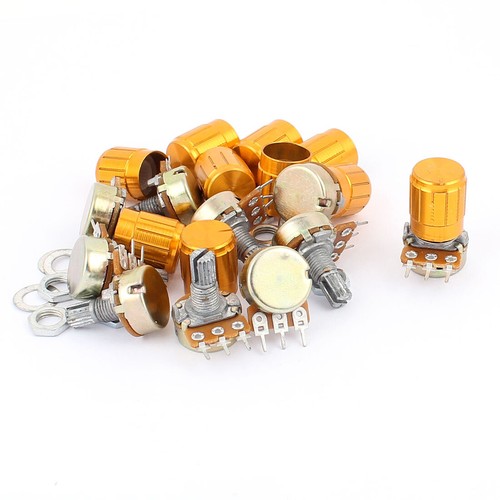 10Pcs WH148 10K Ohm Rotating Shaft 3 Terminals Linear Taper Rotary ...