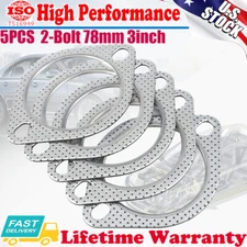 5PCS 3" Steel 2 Bolt Flange Catback Manifold Exhaust Muffler Header Gasket