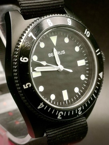 Vintage and Rare BENRUS Type-I Class A quartz watch. Military Black color style. - Picture 8 of 24