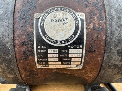 Vintage Walker Turner 1/2 HP Electric Motor Band Table Saw Vintage Walker Turner 1/2 HP Electric Motor Band Table Saw