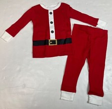 Carter's Santa Suit 2 Piece Pajama Set Infants Boys Girls 12 M
