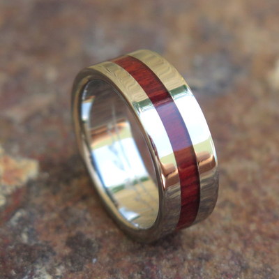 Hawaii Hawaiian Jewelry Bloodwood Titanium Wedding Ring Band 8mm #TRH-1003-08 