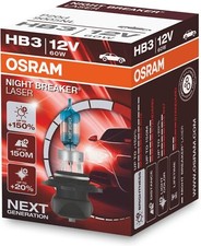 HB3 Osram Lampe für Autos und Motorräder Night Breaker Laserdrucker 12V +150% IN