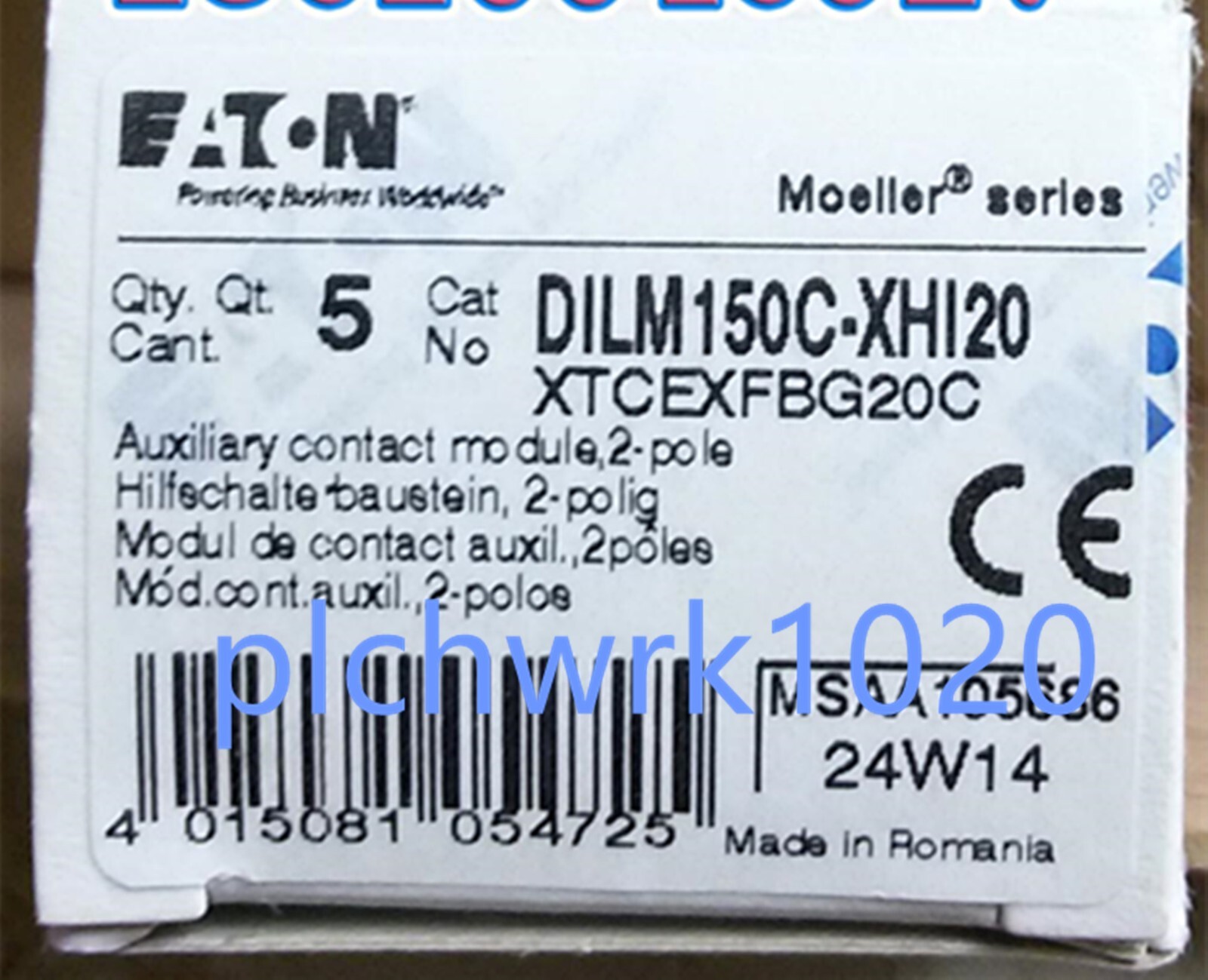 1 PCS NEW EATON DILM150C-XHI20 Contactor contact