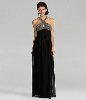 NEW JS Collections Ruched Beaded Chiffon Halter DRESS GOWN SIZE 4 $350 BLACK | eBay NEW JS Collections Ruched Beaded Chiffon Halter DRESS GOWN SIZE 4 $350 BLACK | eBay
