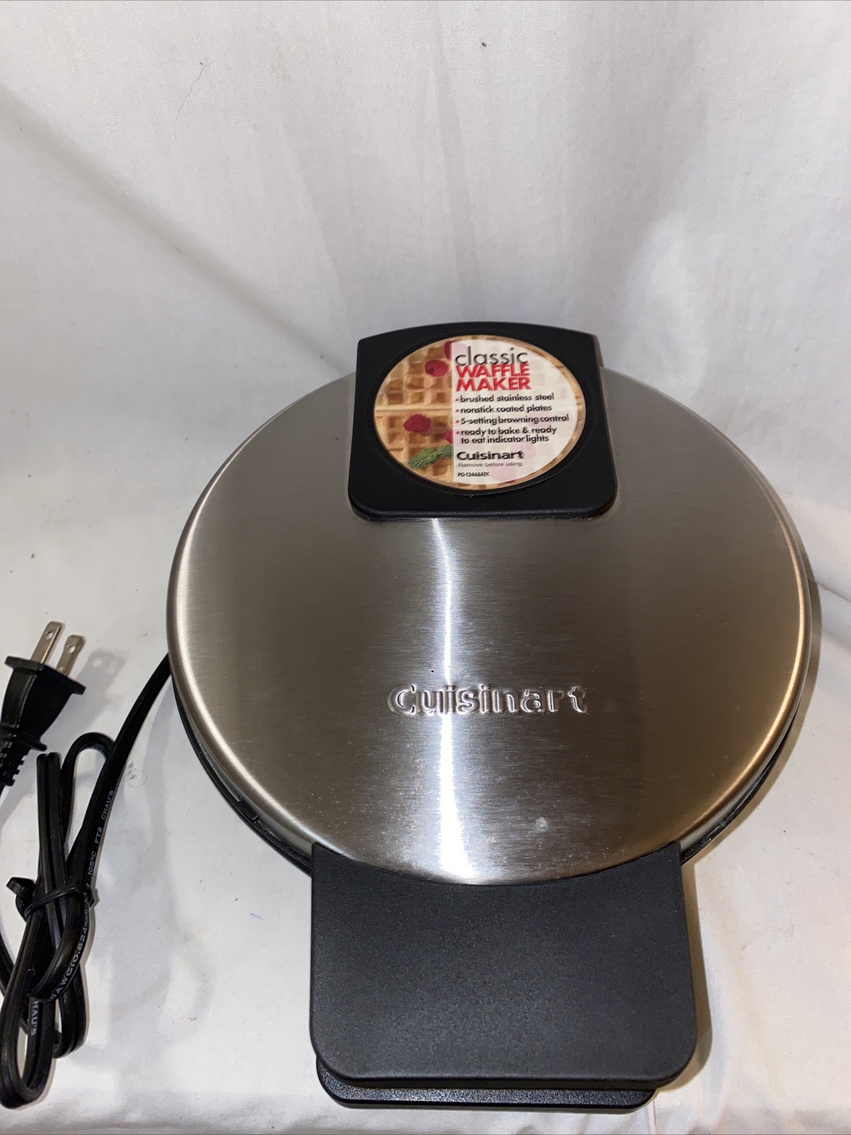 Cuisinart Classic 5-Setting Silver Stainless Steel Round Waffle Maker WMR-CA-image