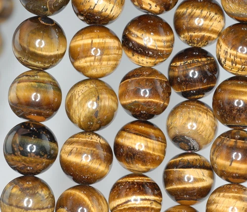14MM COGNAC TIGER EYE GEMSTONE GRADE B ROUND LOOSE BEADS 7.5inch - Picture 1 of 4