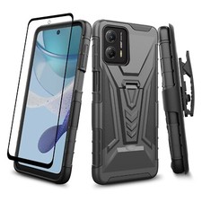 For Motorola Moto G Power 5g 2023 Case Cover Holster Belt Clip Tempered Glass