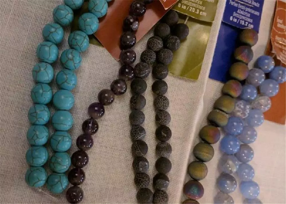 5 Strips Bead Landing Semi Precious Round Various Sizes Amethyst