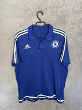 Chelsea Training Jersey Football Polo Shirt Blue Adidas Mens Size XL
