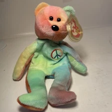 1996 Ty “Peace” Beanie Baby Retired w/Swing Tag - RARE TAG ERRORS & PVC PELLETS