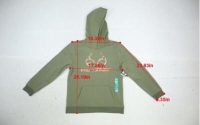 Realtree Green Horn Camo Logo Pullover Hoodie Hooded Sweatshirt