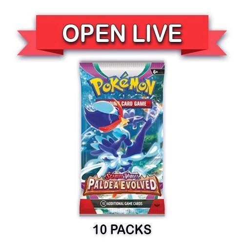 Open Live 10 Packs X Pokemon TCG Paldea Evolved Loose Booster Pack English
