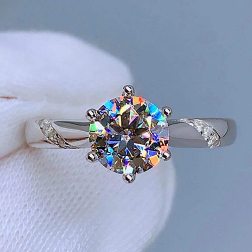 3CT Round Cut Moissanite Solitaire Engagement Ring Bridal Ring GRA Certificate - Picture 25 of 34