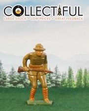 GREY IRON VINTAGE LEAD FIGURE - G24 5 US INFANTRY CHARGING, EARLY   1759