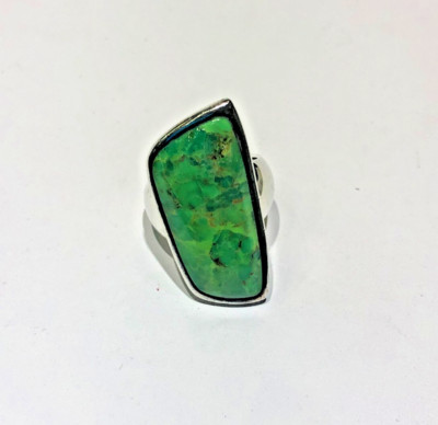 Barse Southwest Mojave Green Turquoise Sterling Silver Ring size 7