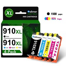 4PK 910XL Ink Cartridges W/Chip For HP OfficeJet 8022 8015e, Pro 8020 8025 8028