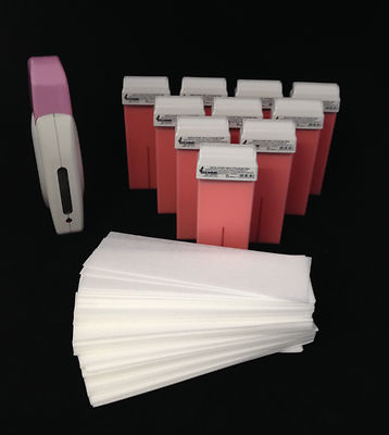 Wachsset WachsgerÃ¤t,10 Wachspatronen Pink 100 Vliesstreifen Enthaarung