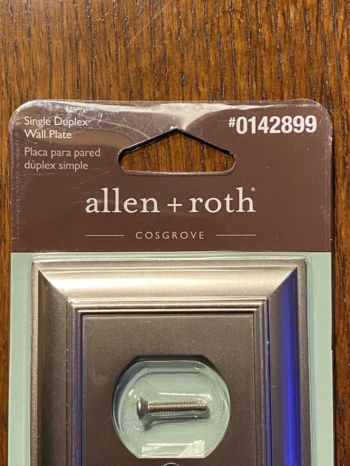 Allen + Roth Cosgrove Placa de Pared Dúplex Única Níquel Satinado 0142899 Cubierta de Salida Foto 2 de 3