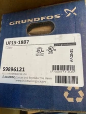 GRUNDFOS UP15-18B7, 59896121 - Bronze 1/25 HP Circulator Pump, 3/4" Sweat, 115V