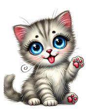 Wall decal sticker crazy cat wall sticker 18x18 cm large